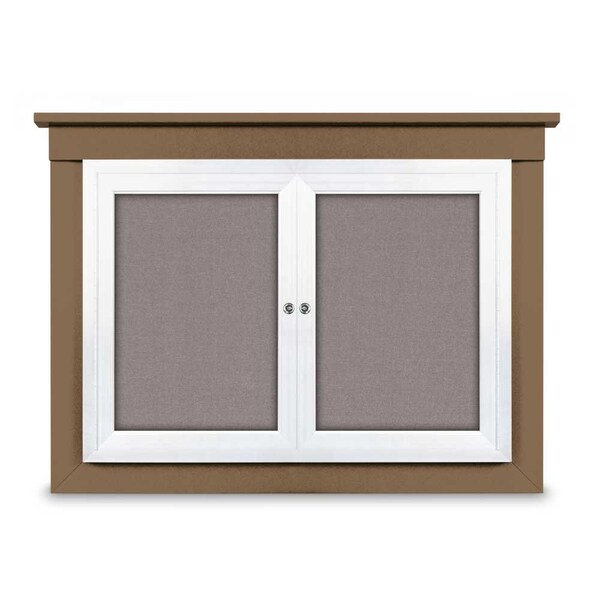 18"x24" 1-Door Enclosed Letterboard, Black Felt/Walnut